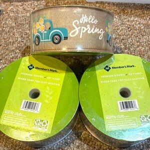 Lot of THREE Members Mark Hello Spring Premium Wired Ribbon